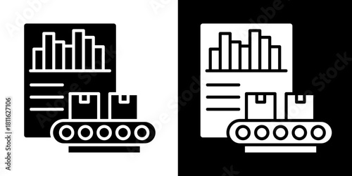 Data Dashboard  Icon Set White Style Collection
