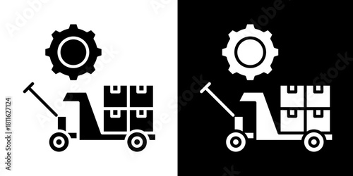 Material Handling  Icon Set White Style Collection
