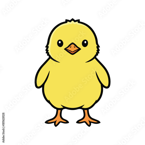 Cute Yellow Chick Illustration  Baby Chicken Farm Vector
