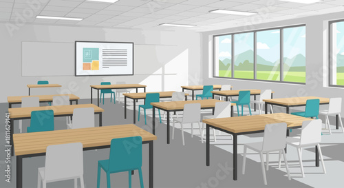 Digital Business Model Presentation in a Modern Classroom Setting - Education and Strategy