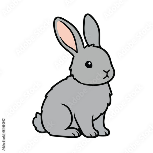 Cute Cartoon Rabbit Illustration  Bunny Animal Vector Clipart