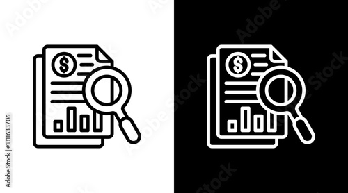 Financial Report With Icon Set Design