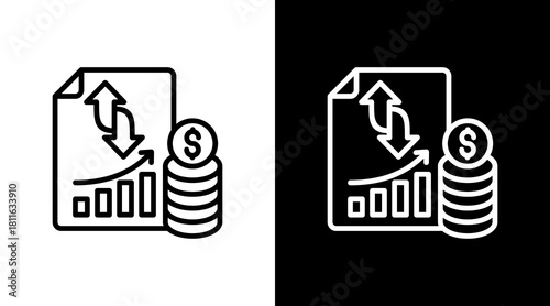 Income Statement With Icon Set Design