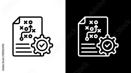 Financial Strategy With Icon Set Design