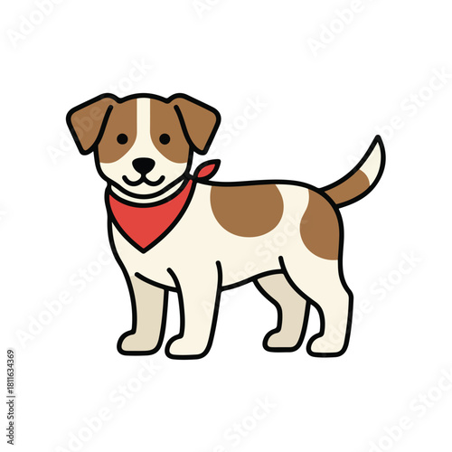 Cute Cartoon Puppy Illustration  Friendly Dog Mascot Clipart