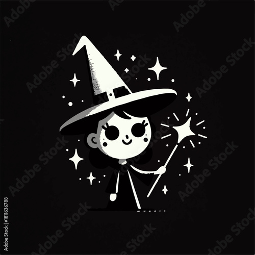 flat illustration of a magician