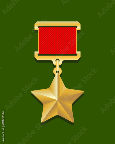 Medal of the Hero of the USSR. The highest award of the Soviet Union. Vector.