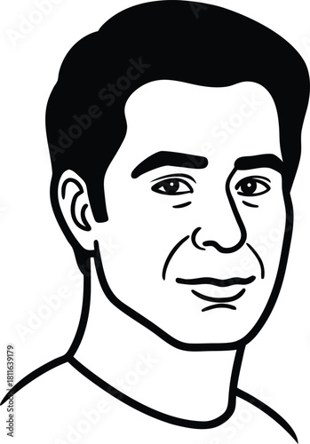 Low angle portrait line art with transparent background