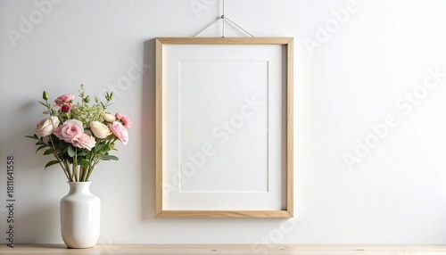Minimal Wall Frame Mockup with Clean Background and Open Space for Typography