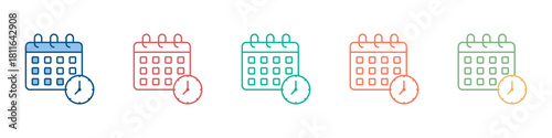 Schedule Icon Set Multiple Style Collection 
