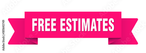free estimates ribbon isolated on transparent background. free estimates ribbon