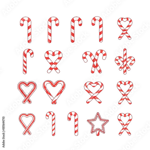Festive Candy Cane Collection: Holiday Sweet Treats and Decorations.