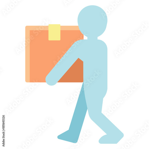 man looting item package flat icon