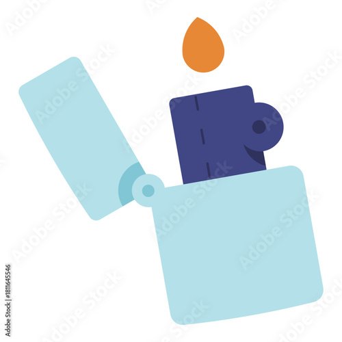 metal lighter flat icon