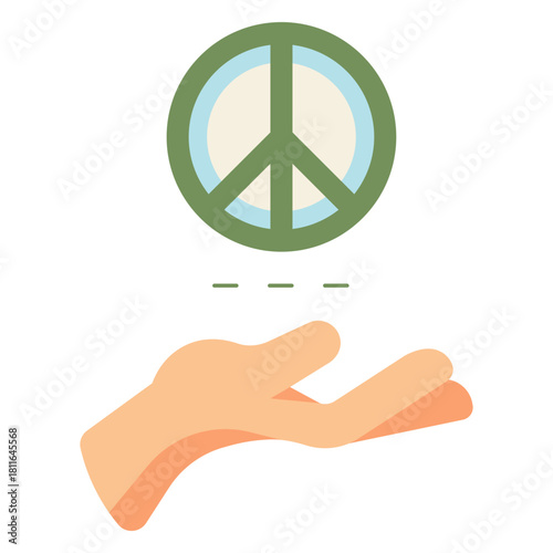peace movement flat icon