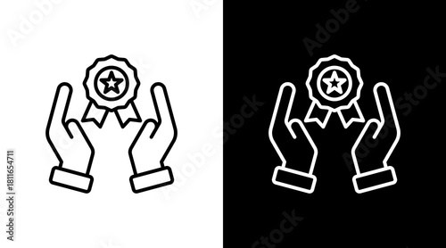 Achievement With Icon Set Design