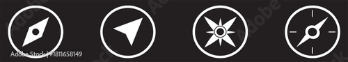 Compass Vector Set, Navigation Directional Symbol .Compass icon in line. Navigation compass icon. Navigation symbol in outline.nt