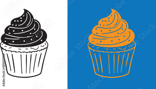 Simple abstract linear illustration of a cup or container outline