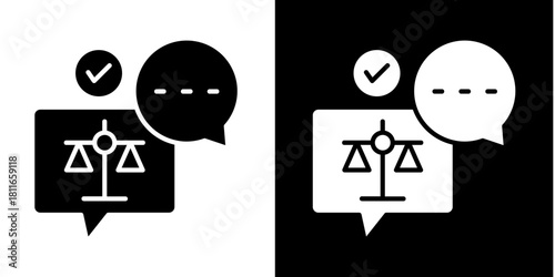 Legal Advice  Icon Set White Style Collection
