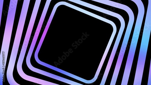 Vibrant Neon Abstract Loop, Retro Synthwave Background Animation with Glowing Purple and Blue Lines. Digital Technology Geometric Motion.