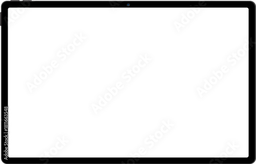 Tablet Mockup - Minimal Realistic Front View with Camera on Transparent Background