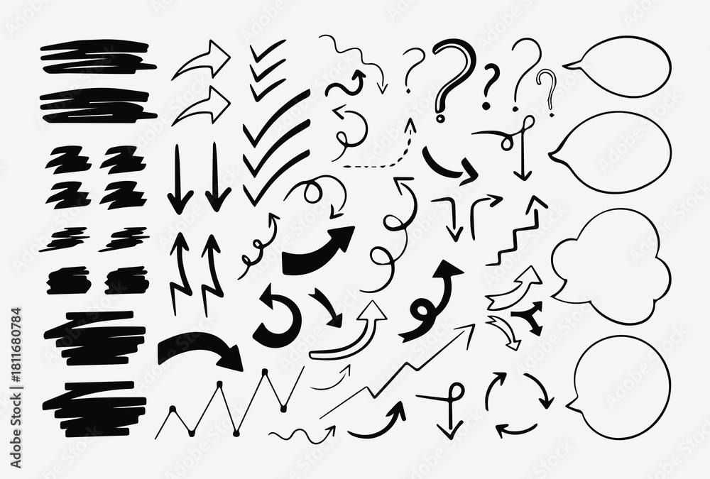 Obraz premium Bubble Speech Symbols Arrow Set