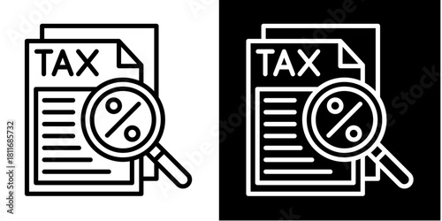 Tax Report   Icon Set White Style Collection