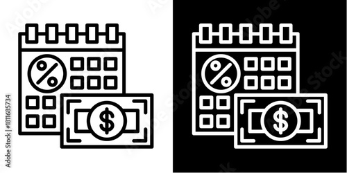 Payment Schedule   Icon Set White Style Collection