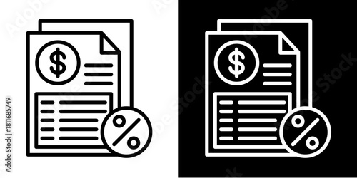 Financial Statement   Icon Set White Style Collection