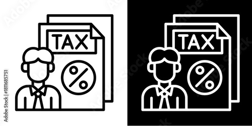 Tax Consultant   Icon Set White Style Collection