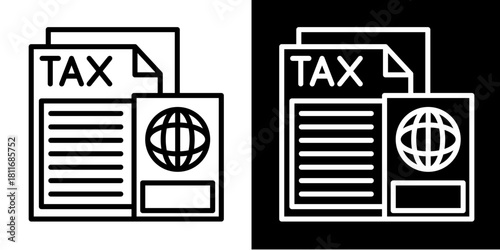 International Tax   Icon Set White Style Collection