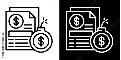 Tax Penalty   Icon Set White Style Collection
