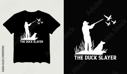 The duck slayer t-shirt design for t-shirt quotes or poster svg printable cut file