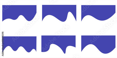 Collection of dividers shape templates. Modern separator header for website and app. Curve lines, wave collection of abstract design element for top and bottom page web site.