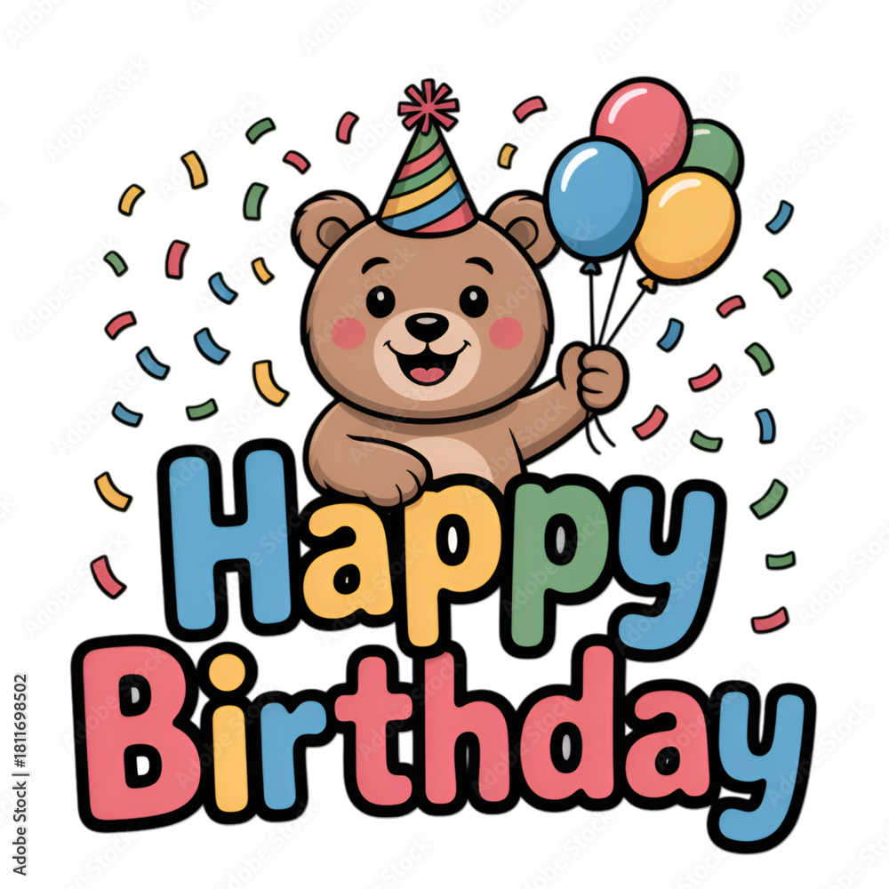 Fototapeta premium teddy bear with balloons