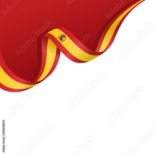 spain national flag symbol wave ribbon