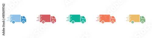 Delivery Silhouette Glyphs Icon Set Multiple Style Collection