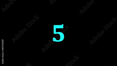 Countdown timer from 10 to 0 seconds real time. Modern flat design of countdown animation isolated on transparent background with alpha channel 10 Seconds Digital Countdown Timer Animation