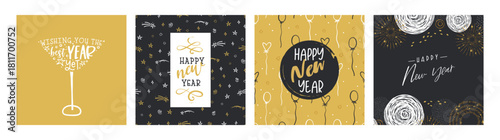 Cute hand drawn fireworks designs, flyer templates, great for invitations, banners, wallpapers, cards - vector design