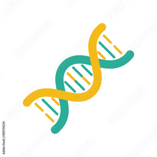 Stylized dna double helix illustration, abstract genetic science concept