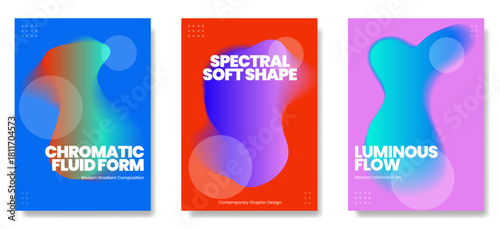 Modern Fluid Gradient Collection – Abstract Colorful Organic Shapes