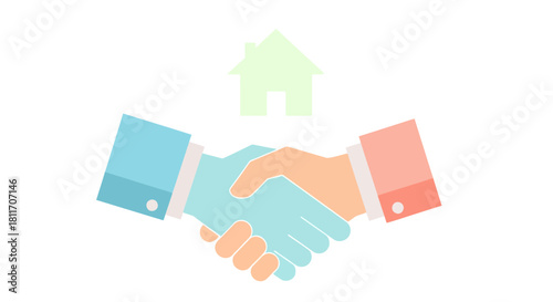 Real estate handshake sealing the deal on a new home purchase, symbolizing trust, agreement, and successful investment in property ownership