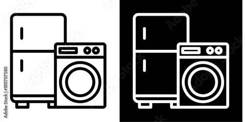 Home Appliances  Icon Set White Style Collection

