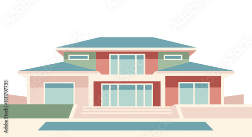 Stunning modern home with clean architectural lines and a luxurious pool, ideal for real estate marketing and high-end property promotions