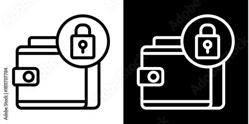 Secure Wallet  Icon Set White Style Collection
