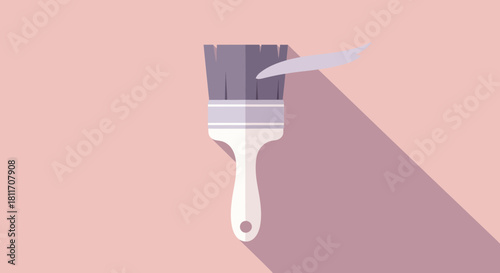 Stylish paint brush with soft pastel tones evokes creativity and home improvement projects, perfect for design, DIY, and artistic endeavors