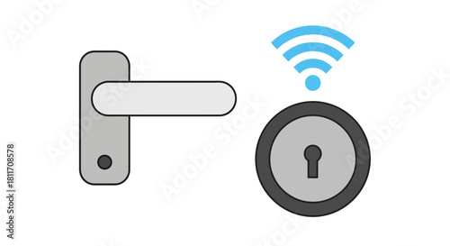 Modern smart door lock system unlocking convenience and home security with wireless technology, offering keyless entry for ultimate peace of mind