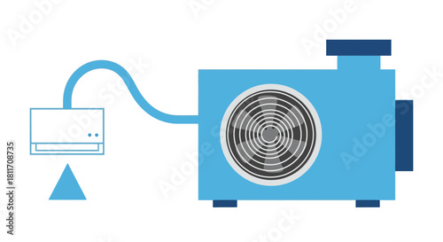 Modern air conditioning system for home or office provides cooling comfort in a stylish design, perfect for summer heat and energy efficiency