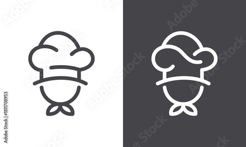 Chef hat logo design template illustration. Cooking hat concept vector design symbol icon
