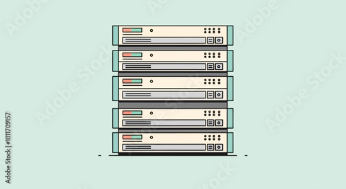 Stack of Server Racks Illustration